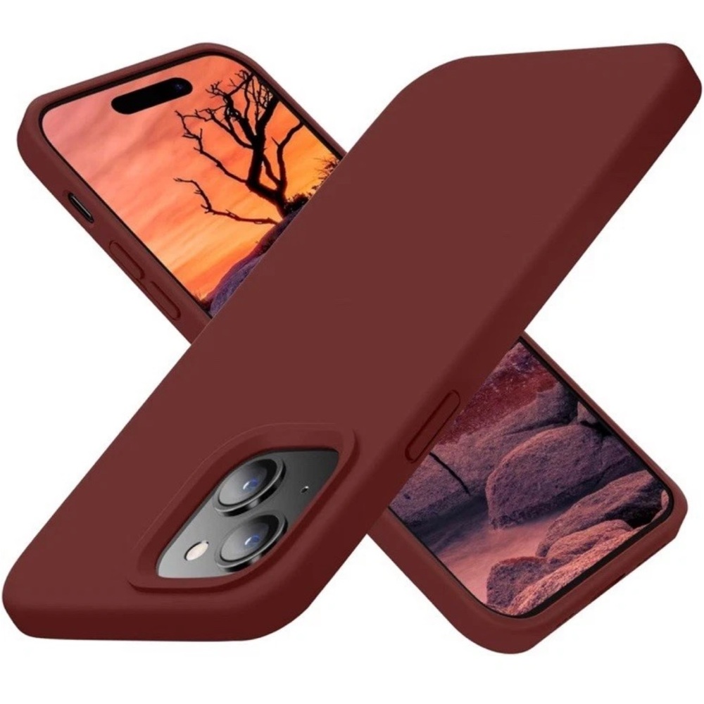 Premium Silicone Phone Case - dark sienna iPhone 2023 6.1inch